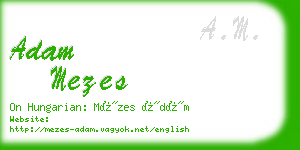 adam mezes business card